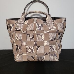 MICHAEL Michael Kors Snakeskin and Beige Suede Tote